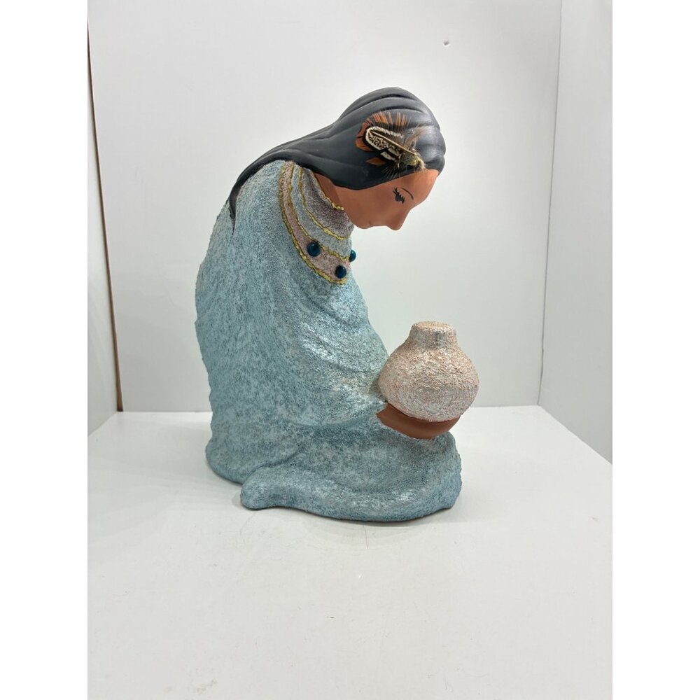 Native American Woman Figurine Statue